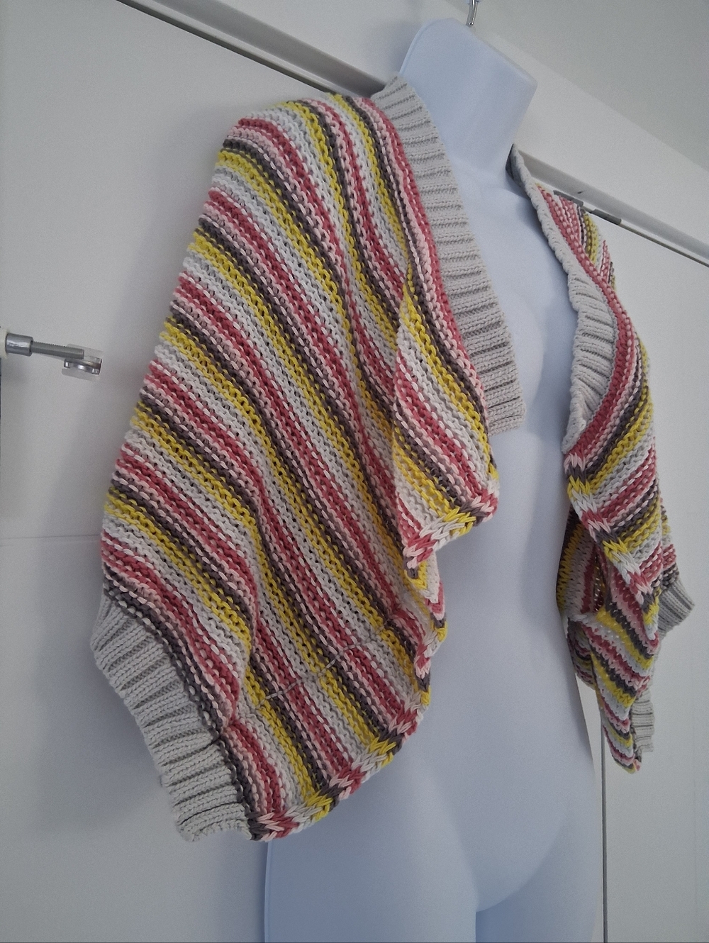 Zaket & Plover/ 100% Cotton/ Striped Knit Shrug Cardigan/ Size US XS/S - Picture 5 of 11